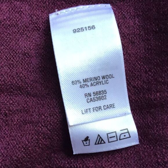 Cabela’s Burgundy Pattern Merino Wool Nordic Zip Cardigan - Picture 11 of 13